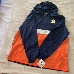 MLB Huston Astros Wind Breaker Orange/Blue/White Size 2XL/2TG/2EG Unisex Adult